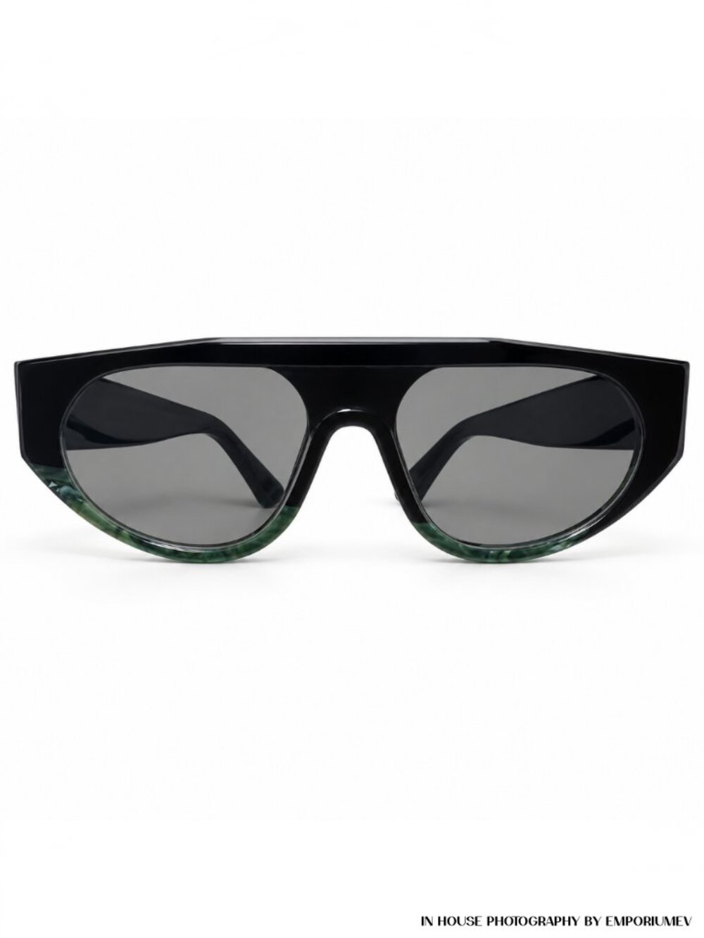 Thierry Lasry KANIBALY 101 Sunglasses Unisex Black Green Shield 57mm France 0396